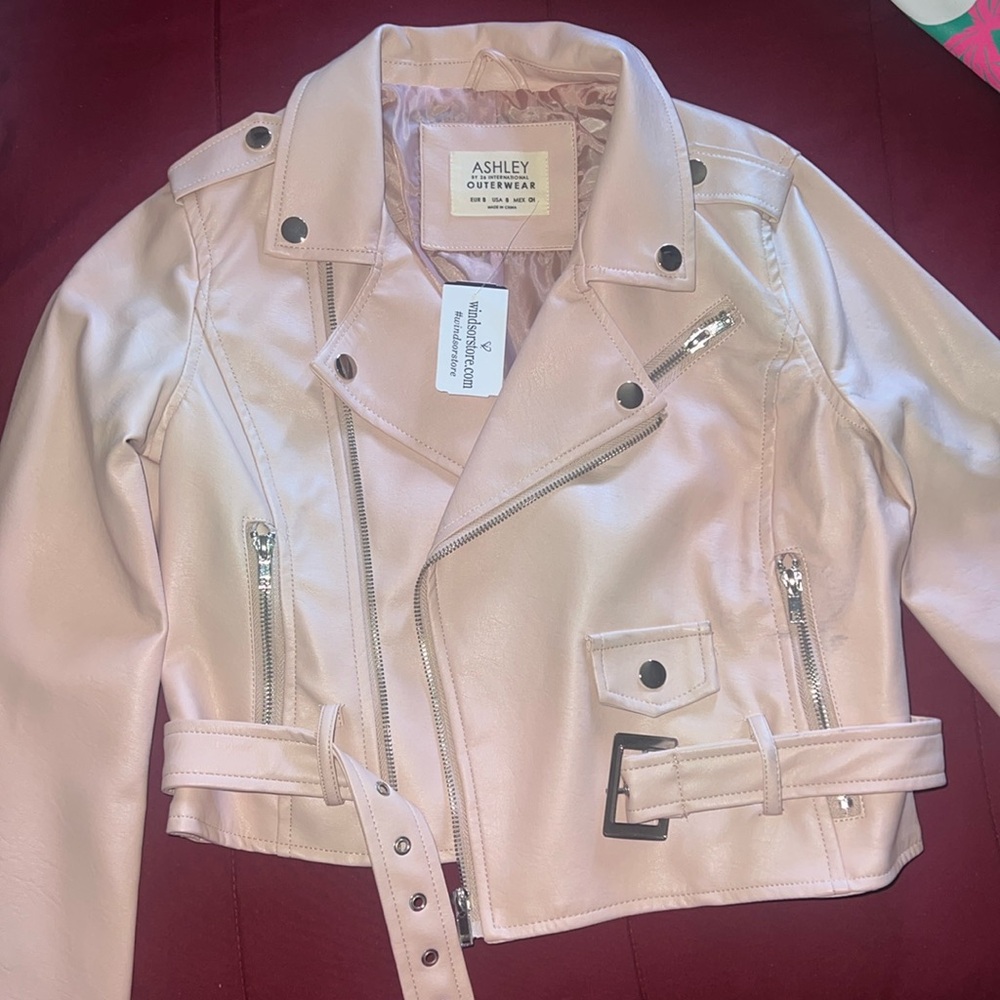 Pink leather jacket